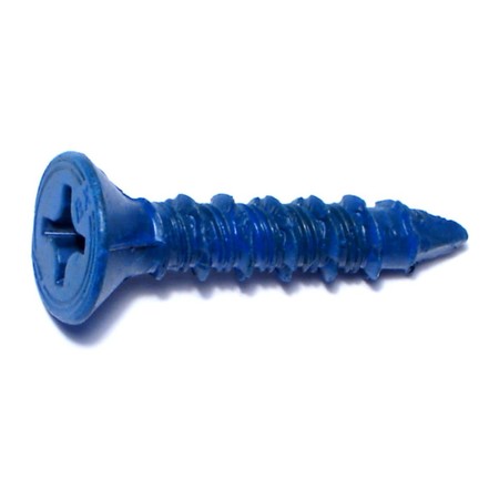 RED HEAD Tapcon Concrete Screw, 1/4" Dia., Flat, 1-1/4" L, Steel Blue Ruspert, 100 PK 08131